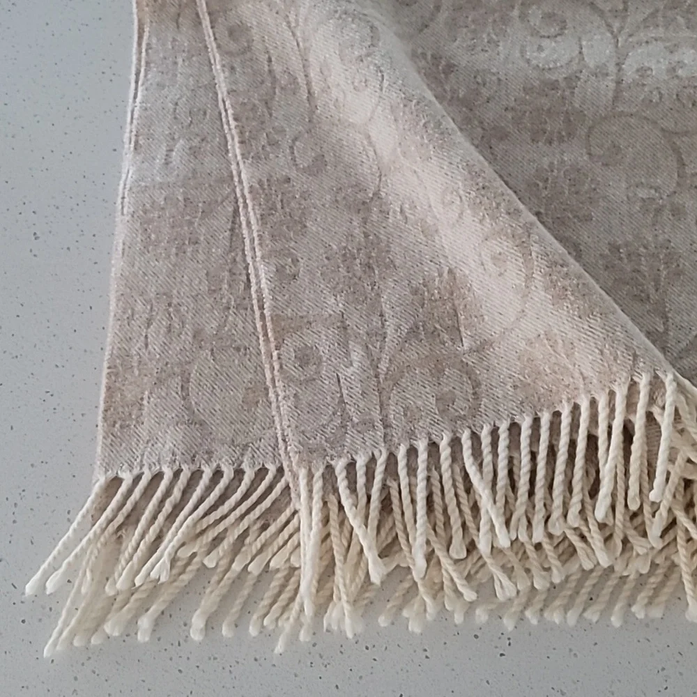 Wool Throw Blanket, Jacquard Design, 100% Virgin Wool, Size 55"x70" - Picture 11 of 11